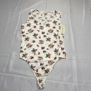 NWT Eye Candy Floral Print Sleeveless Ribbed Bodysuit! Brand new! Size XL!